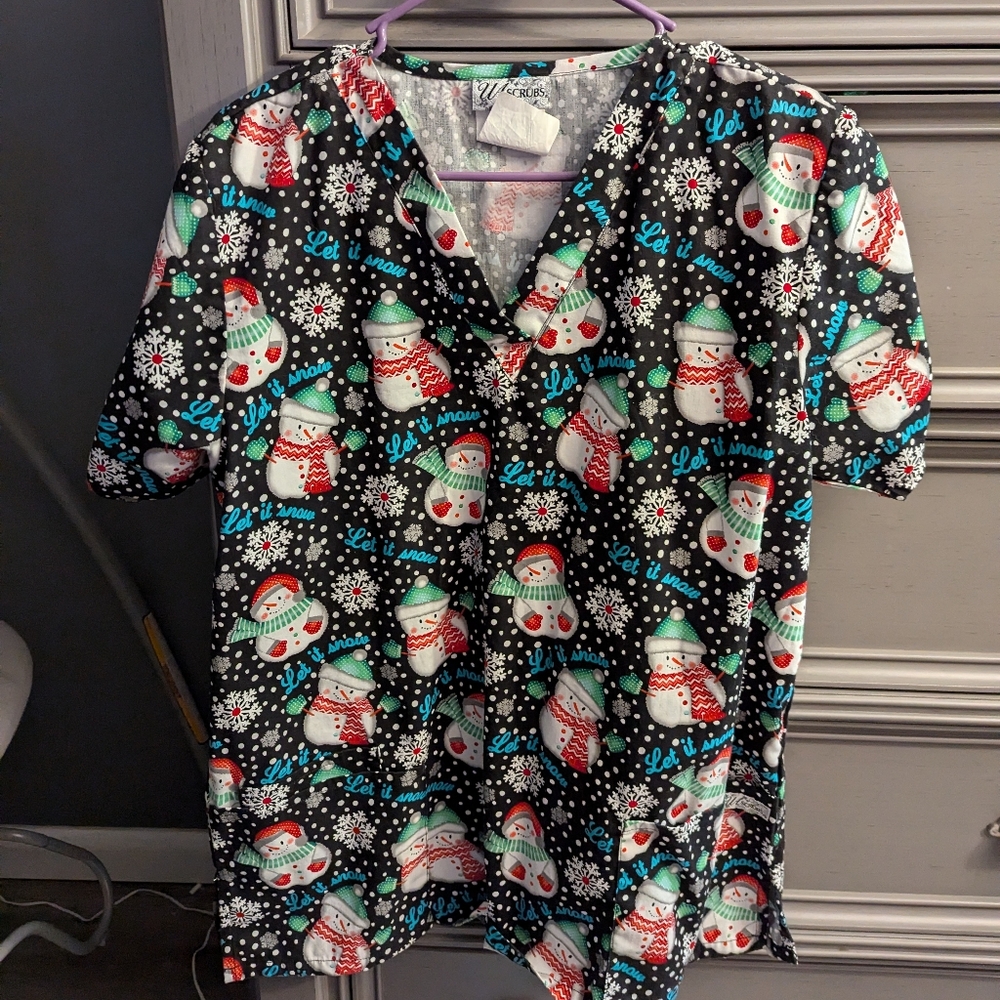 Christmas scrub top